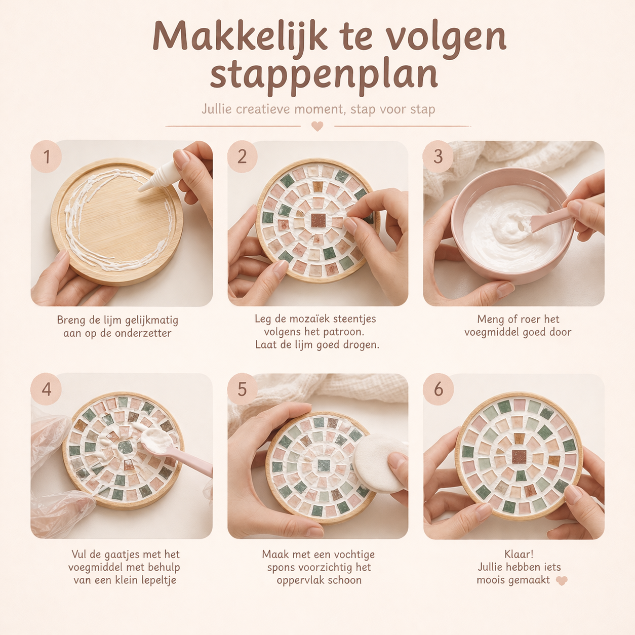 DIY Mozaïek Onderzetters Set | Creatief moment samen