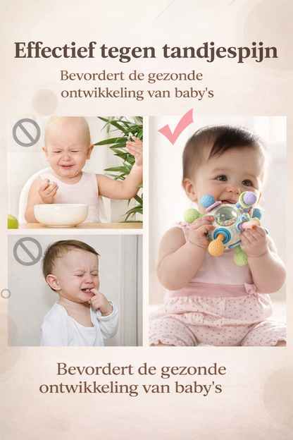 Zachte 3-in-1 Bijtring | Veilig, Rustig en Comfortabel voor Doorkomende Tandjes