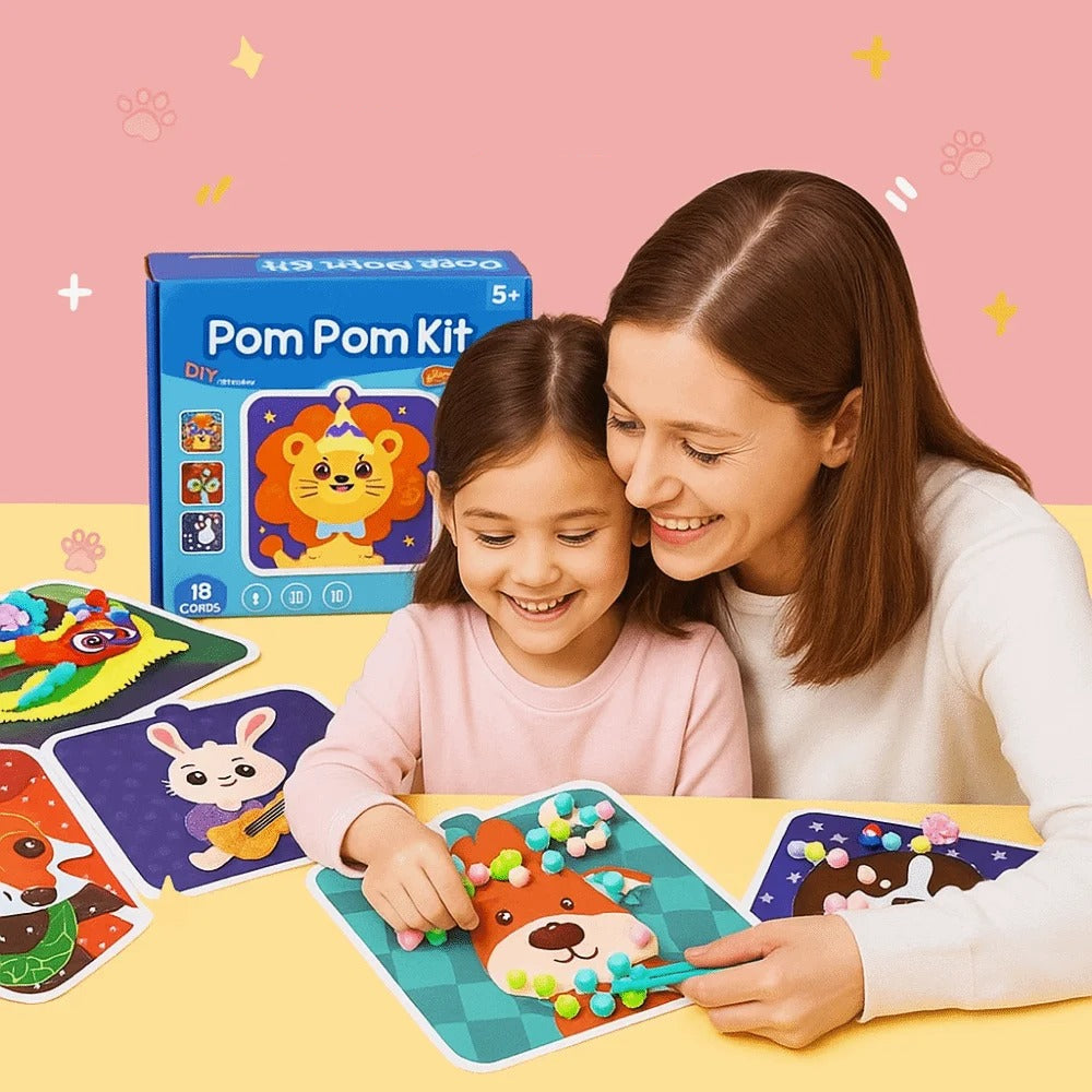 Pompon Knutselset | creatief bezig zonder lijm of rommel